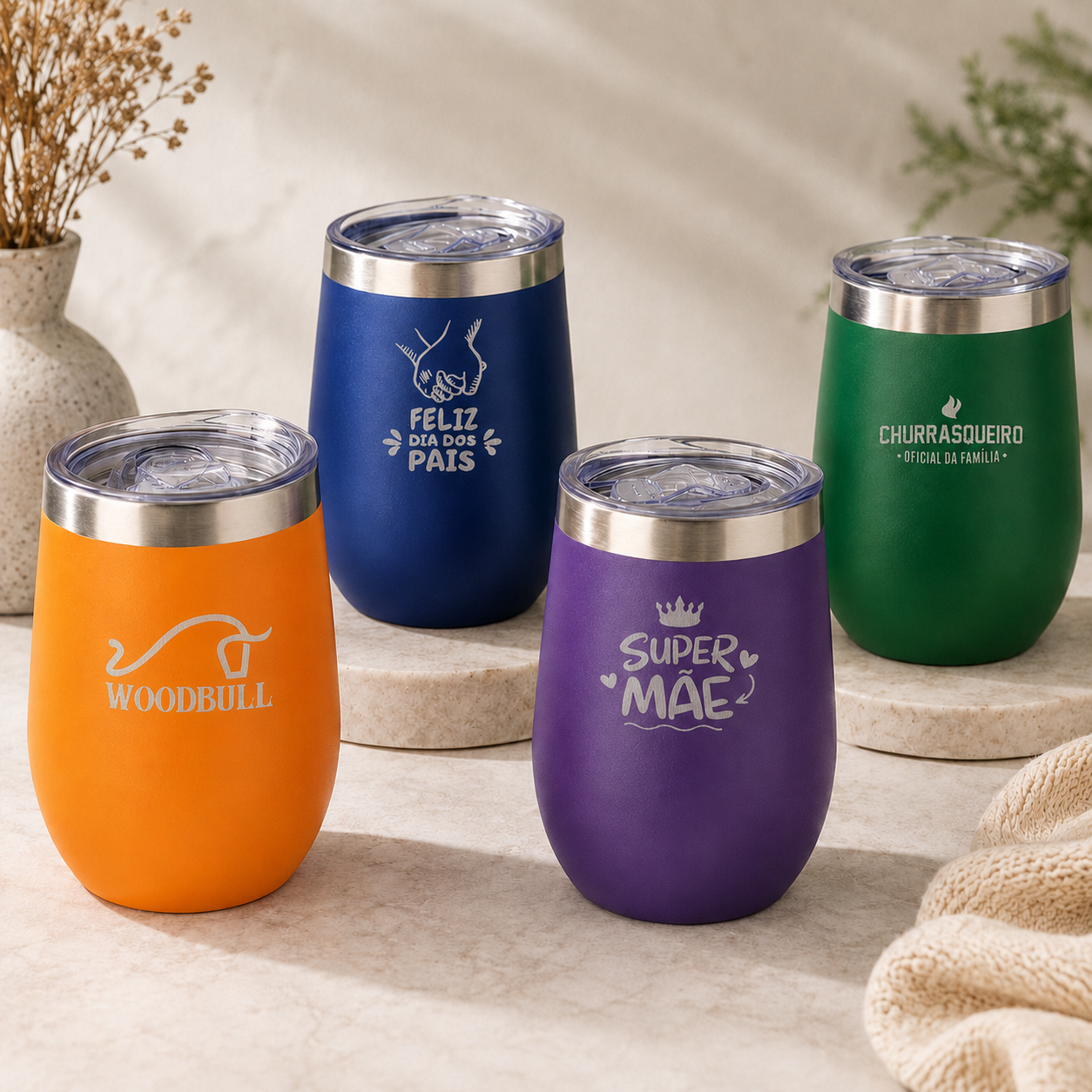 Copo Cuia Térmico 360ml Inox com Tampa Vedada Bebidas Quentes ou Geladas por Horas
