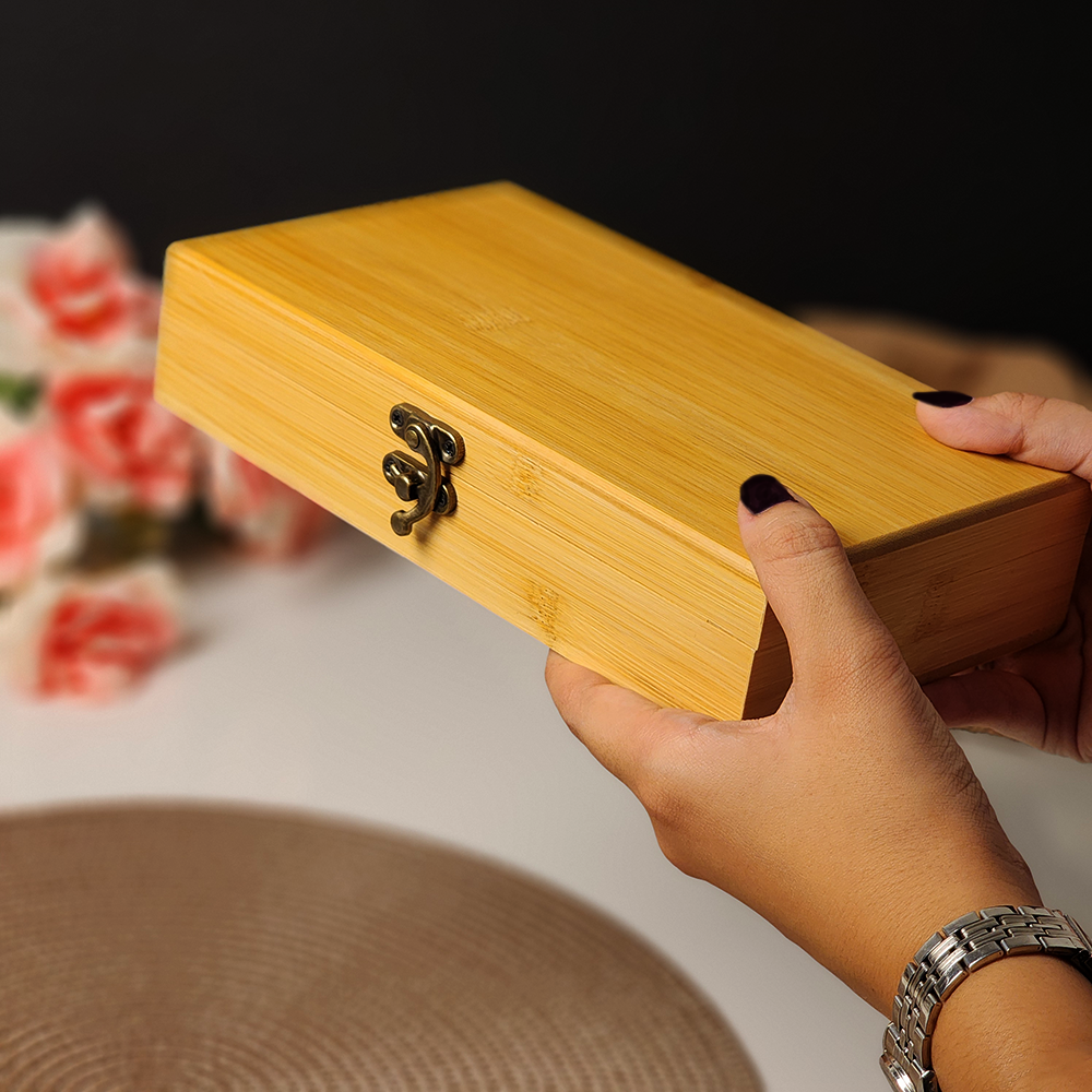 Kit para Vinho com 5 Peças em Caixa de Bambu, Acessórios Sommelier, Presente Elegante para Amantes de Vinho