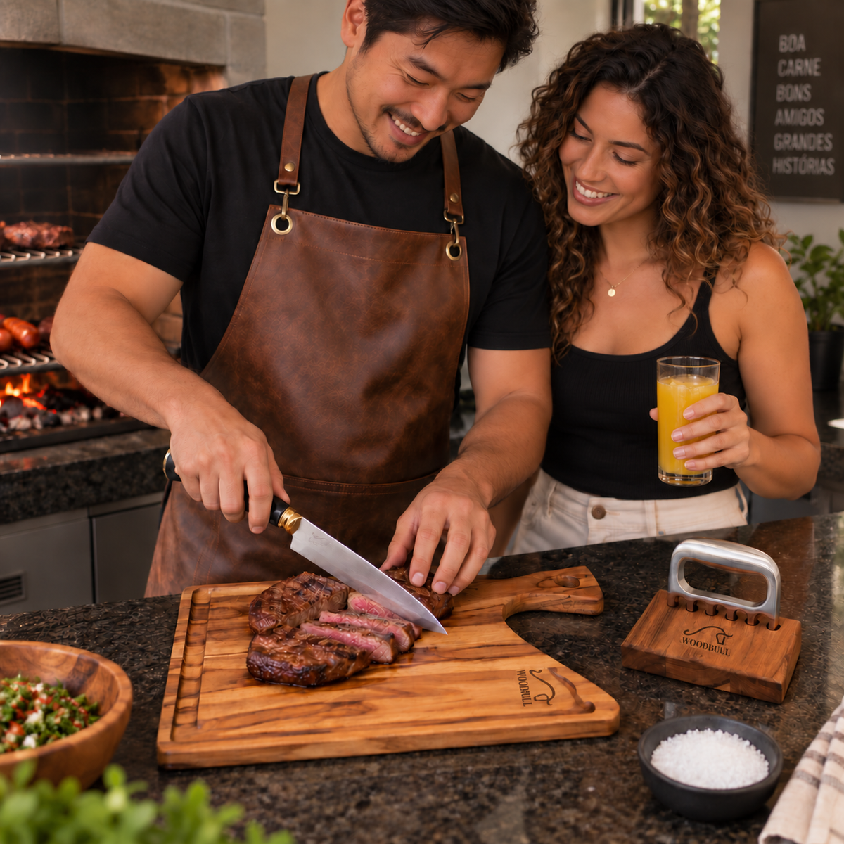 Kit Churrasco Personalizado Artesanal Life Bbq