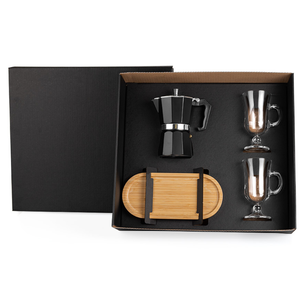 KIT PARA CAFE COM CAFETEIRA ITALIANA - 4 PCS