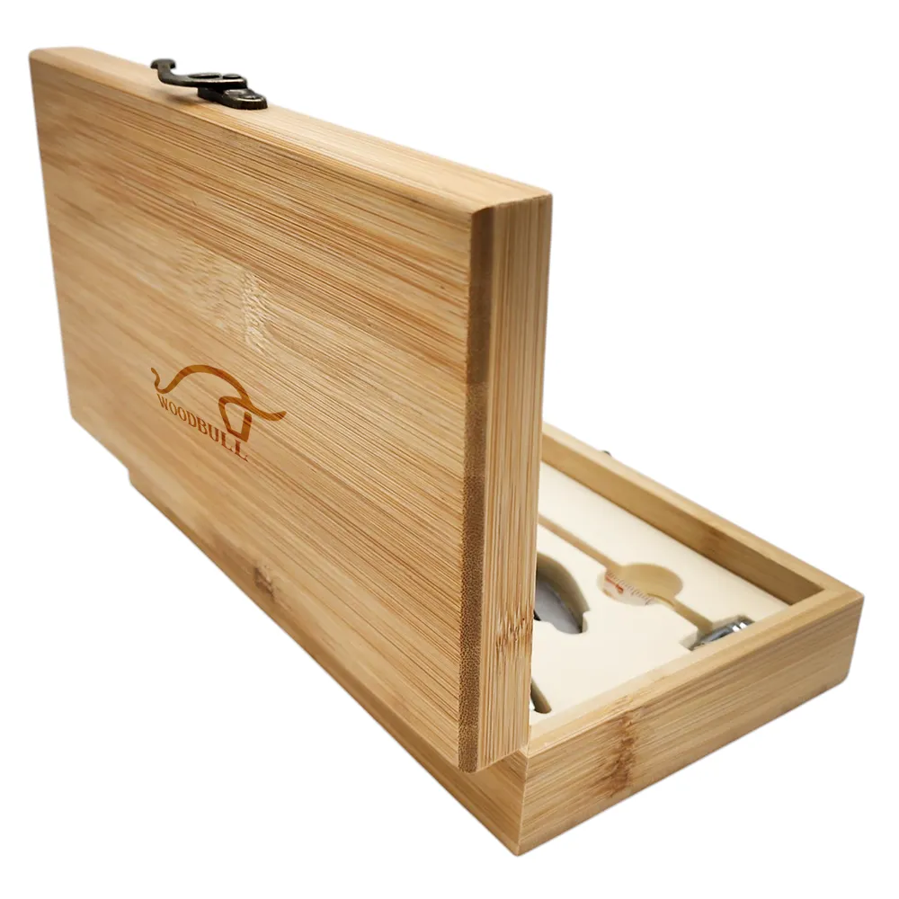 Kit para Vinho com 5 Peças em Caixa de Bambu | Presente Elegante