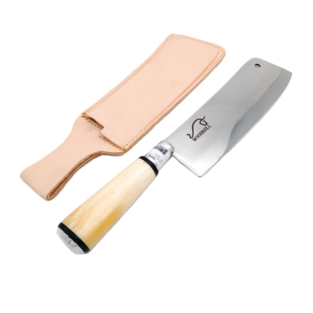 Cutelo Inox Artesanal Personalizado Cabo Osso Chifre c/ Bainha