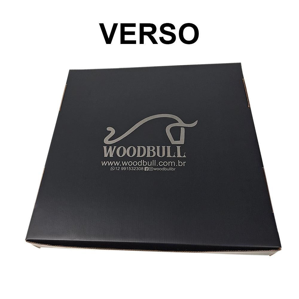 Caixa Presente Preta Woodbull Quadrada