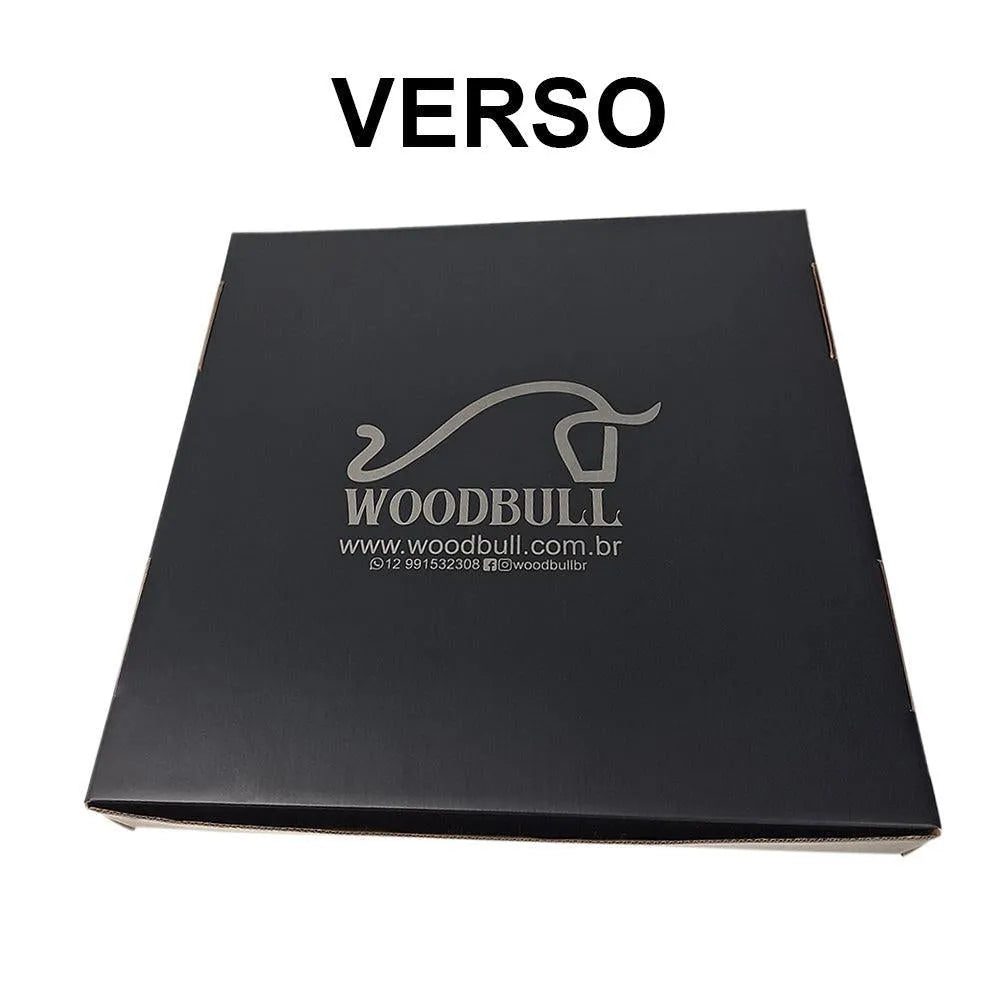 Caixa Presente Preta Woodbull Quadrada
