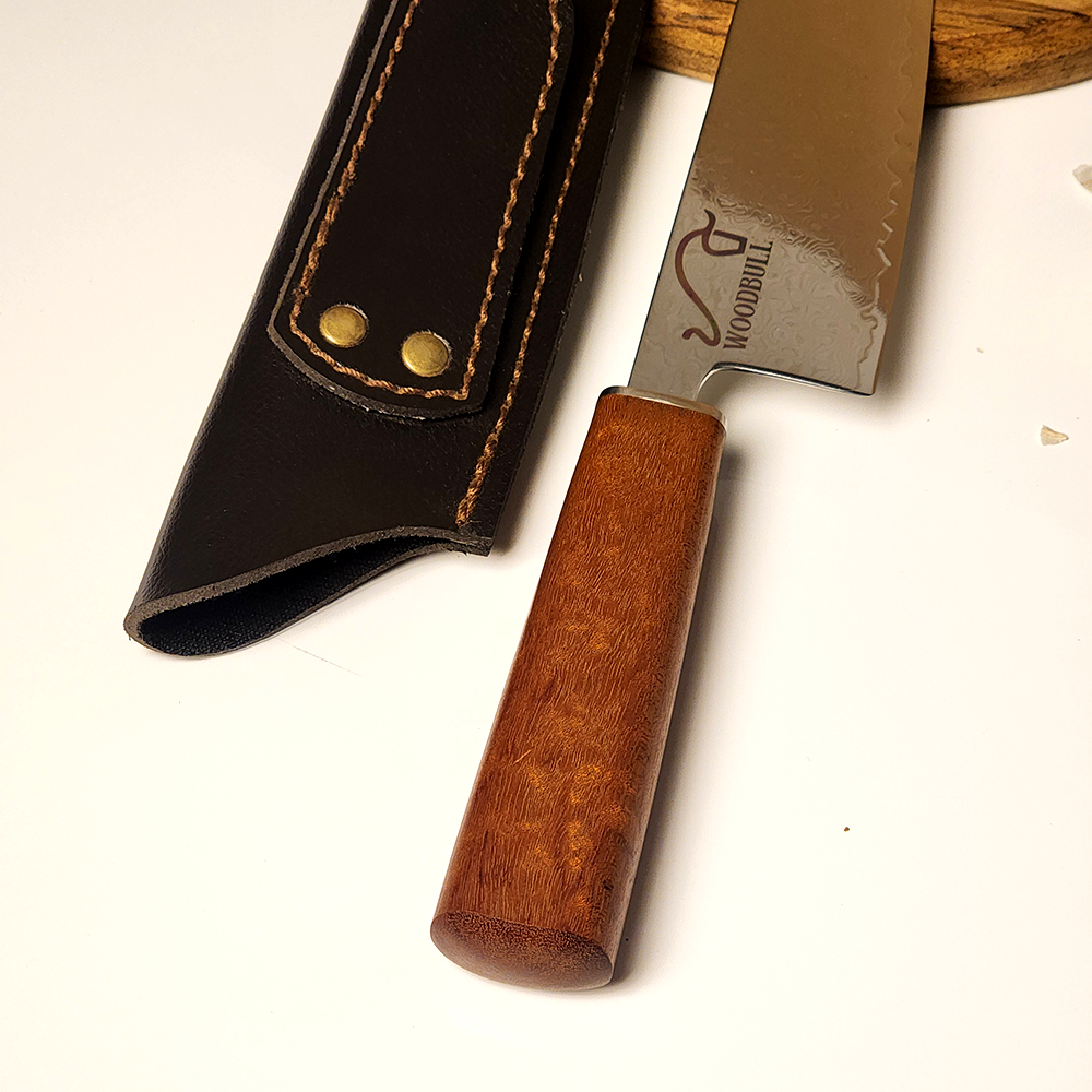 Faca Santoku Damasco Artesanal Personalizada 8 Pol Churrasco