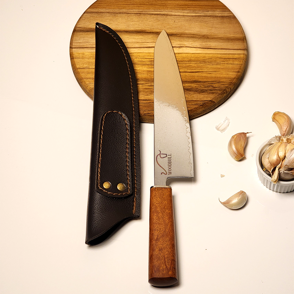 Faca Santoku Damasco Artesanal Personalizada 8 Pol Churrasco