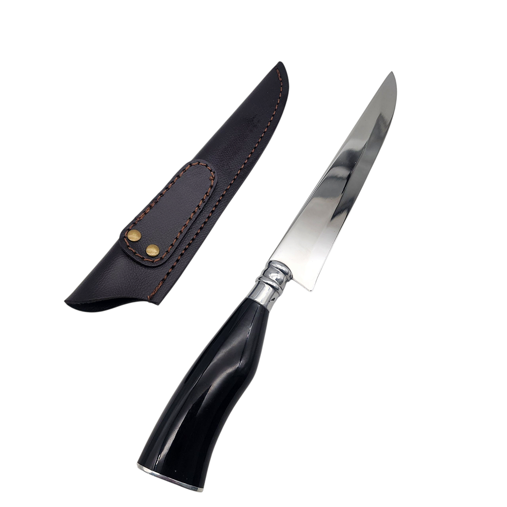 Faca para Churrasco Personalizada Inox Cabo Chifre 7" Bainha