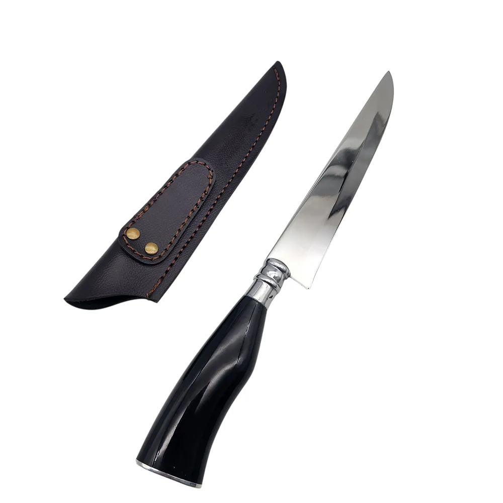 Faca para Churrasco Personalizada Inox Cabo Chifre 7" Bainha