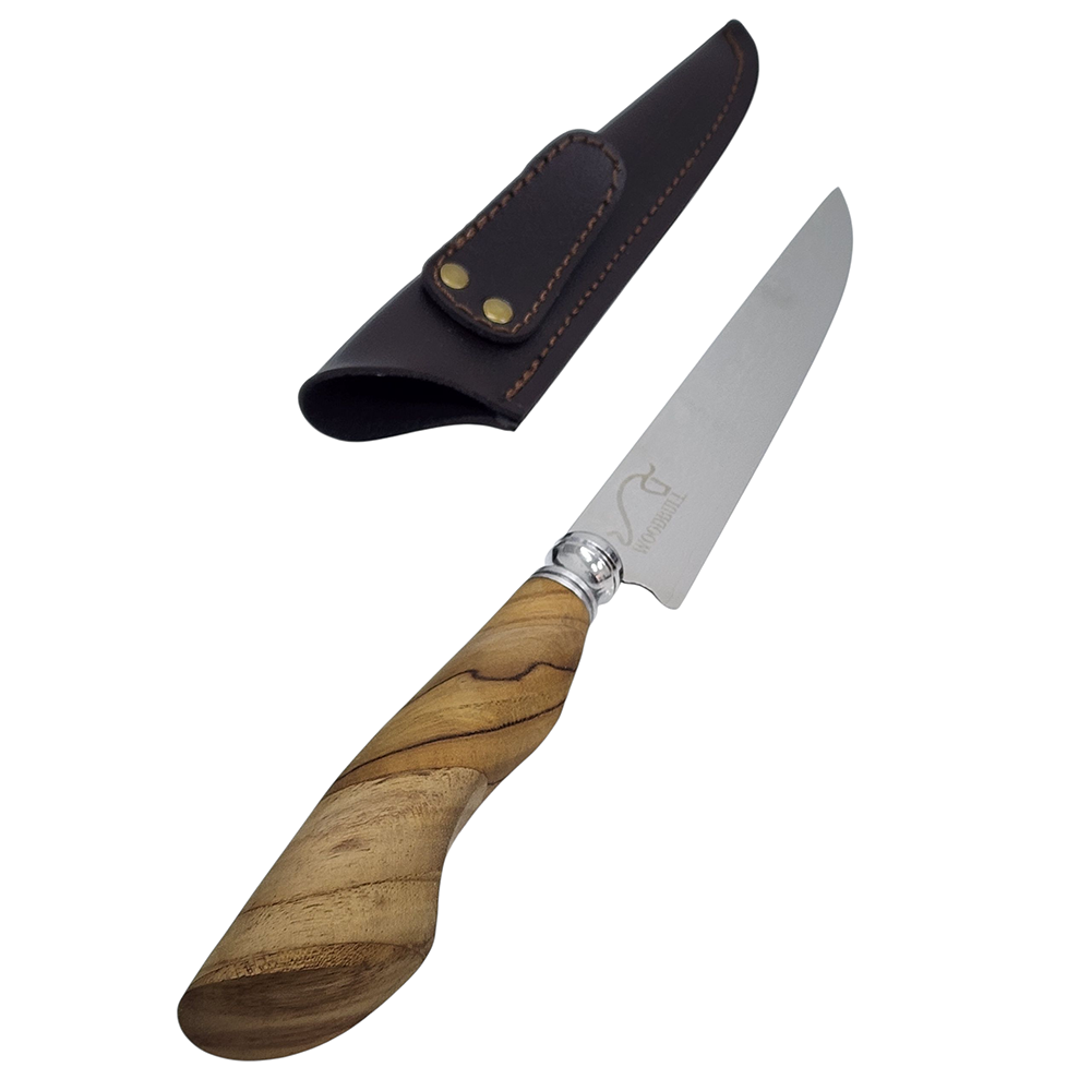 Faca Aço Damasco 7" Artesanal Personalizada com Bainha