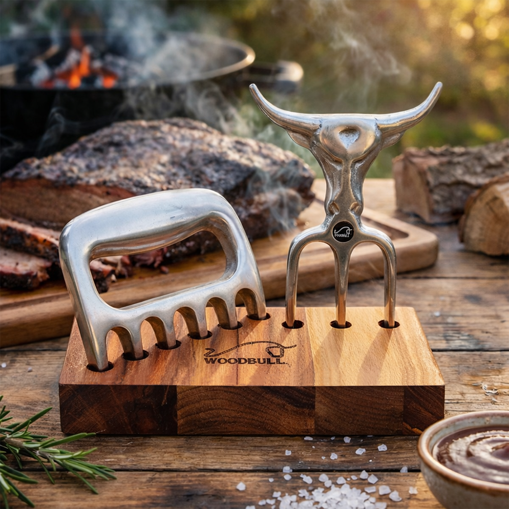 Garfo Tridente Churrasco c/ Garra de Urso Alumínio Personalizado