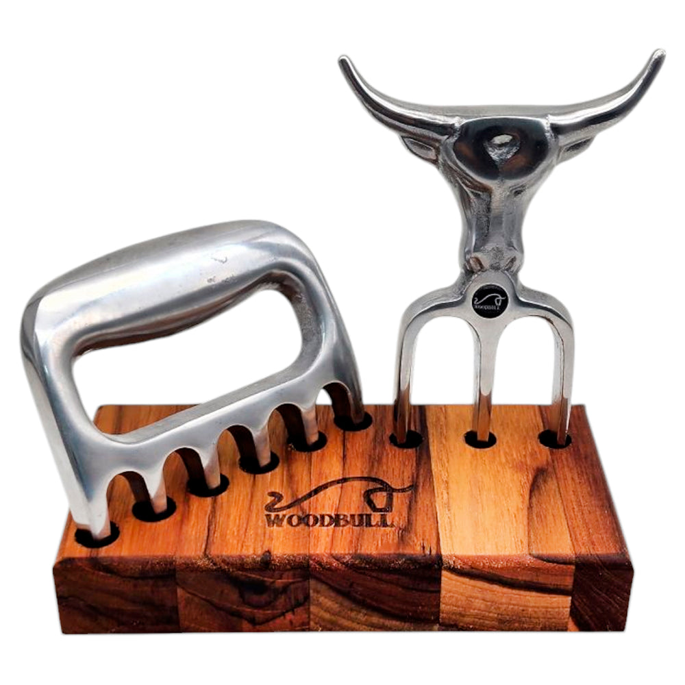 Garfo Tridente Churrasco c/ Garra de Urso Alumínio Personalizado