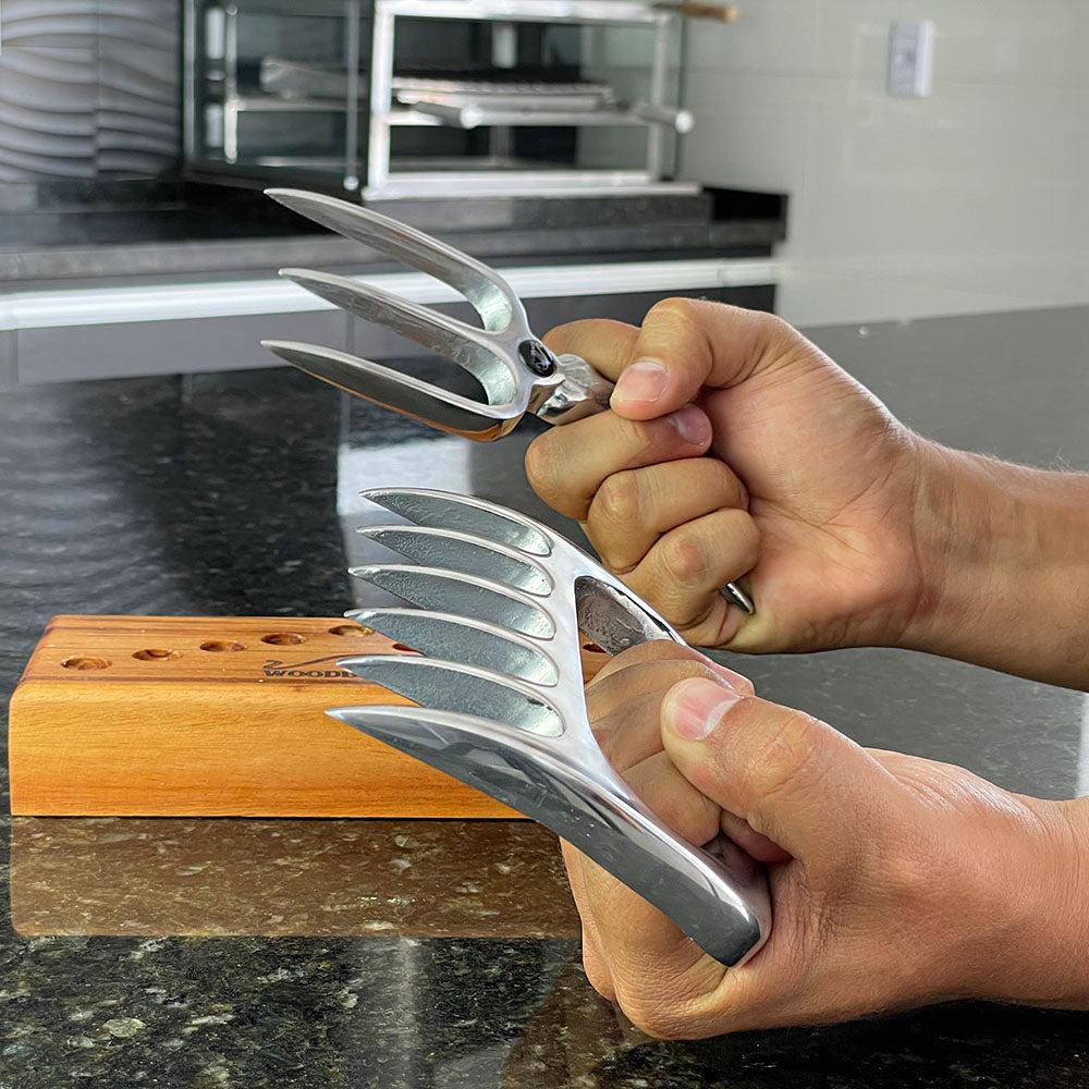 Garfo Tridente Churrasco c/ Garra de Urso Alumínio Personalizado