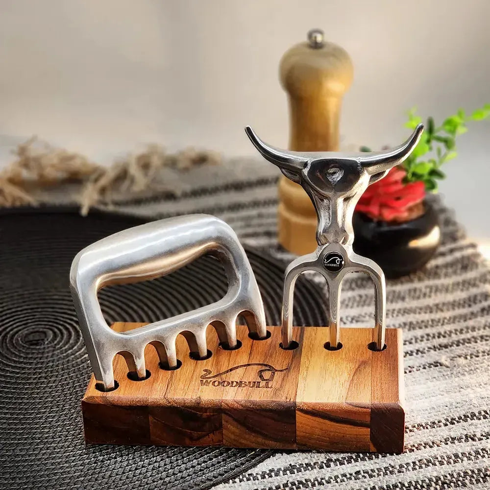 Garfo Tridente Churrasco c/ Garra de Urso Alumínio Personalizado