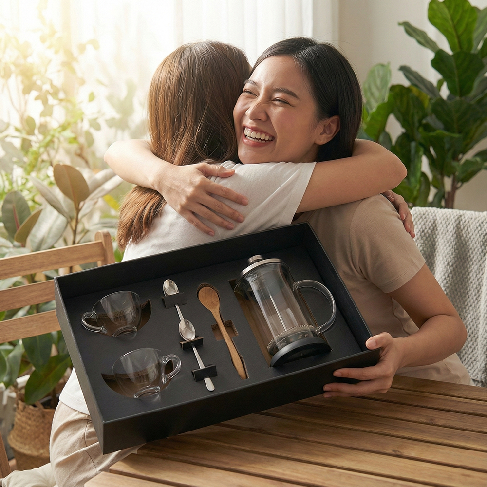 Kit Café Presente com Prensa Francesa | 8 Peças