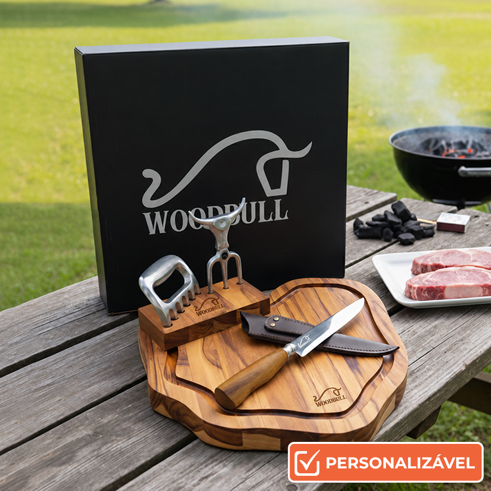 Kit Churrasco Personalizado com Faca 7” e Acessórios | Presente Ideal