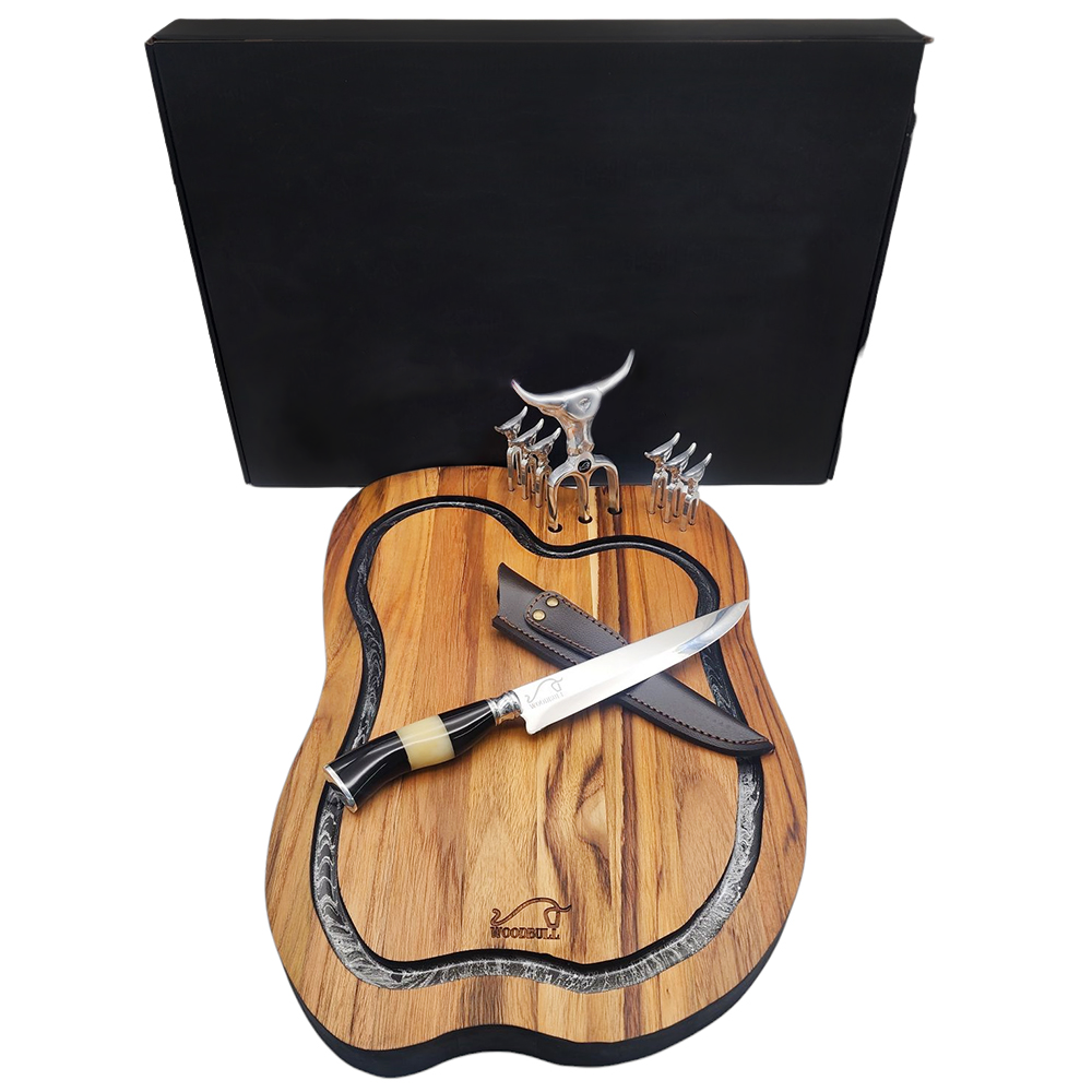 Kit Churrasco Personalizado Artesanal Damascus BBQ