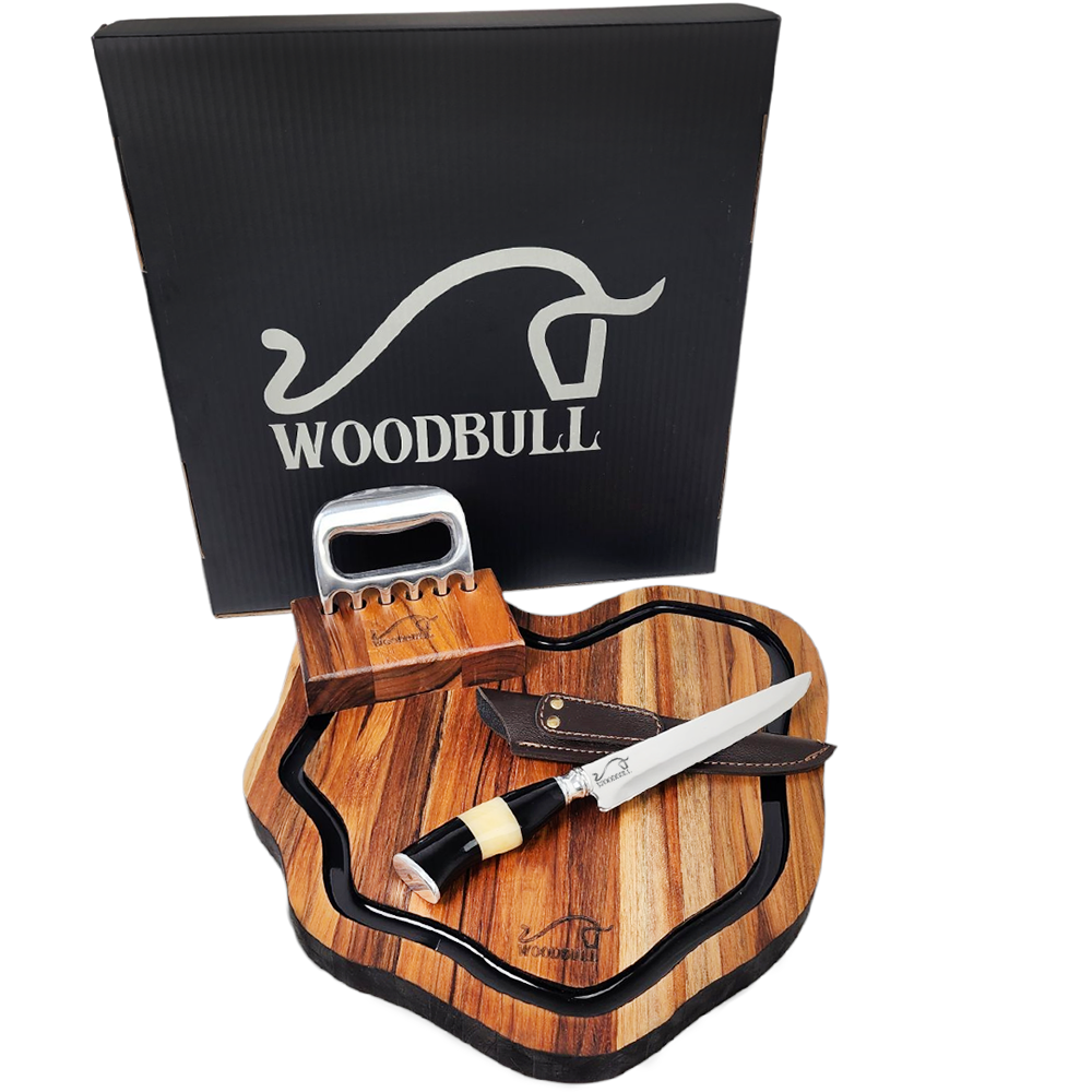 Kit para Churrasco Personalizado c/ Garra de Urso Faca 7" + Caixa p/ Presente