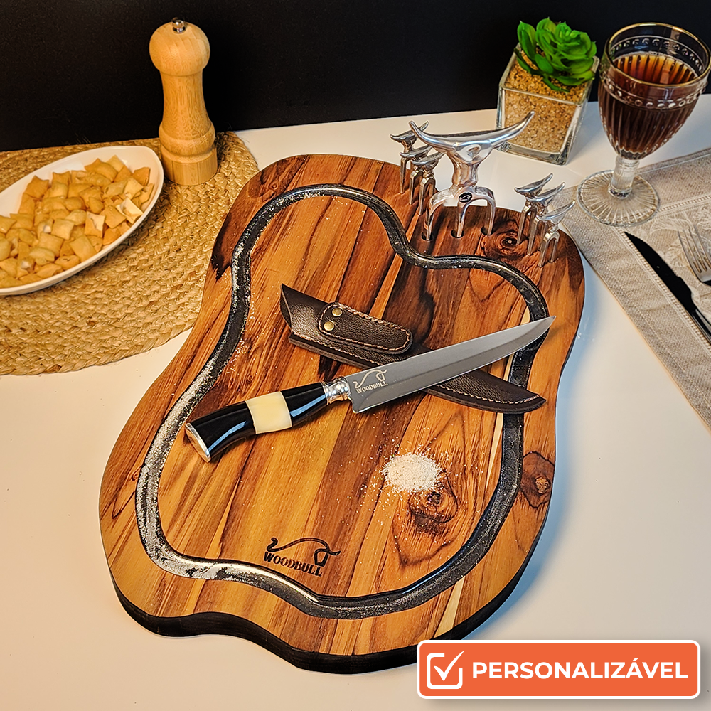 Kit Churrasco Personalizado Artesanal Damascus BBQ