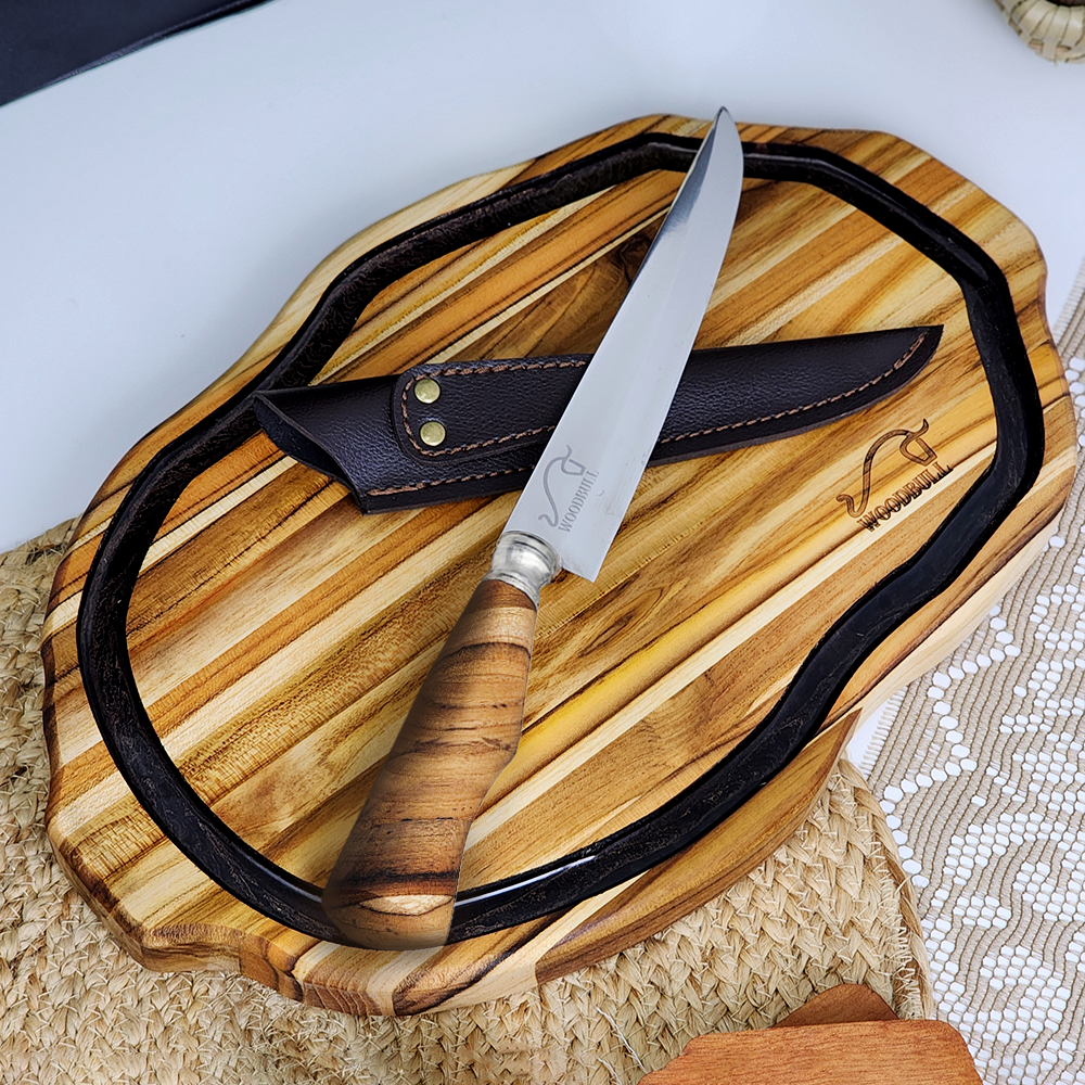 Conjunto para Churrasco Tábua e Faca Personalizado Presente
