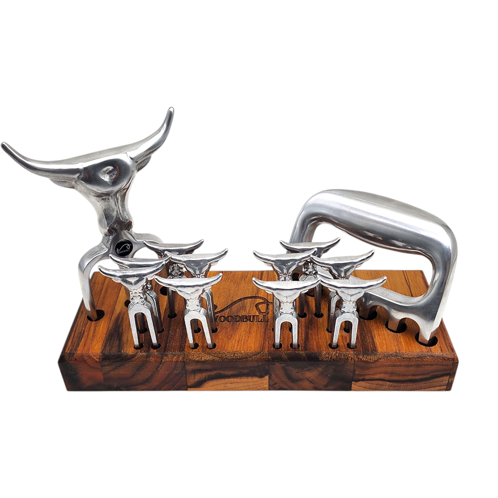 Kit Garfo Tridente + Garra de Urso 10 Garfos Petisco Churras