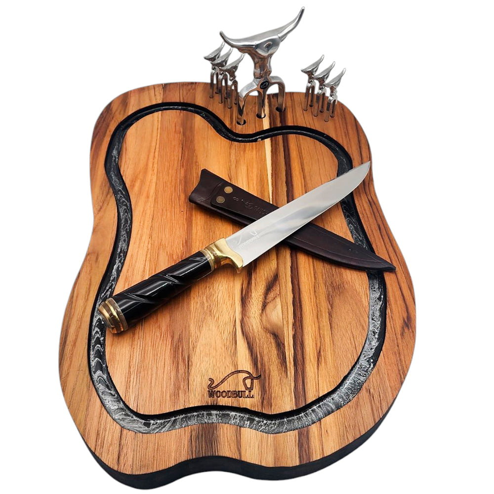 Kit para Churrasco Personalizado Artesanal Damascus Design