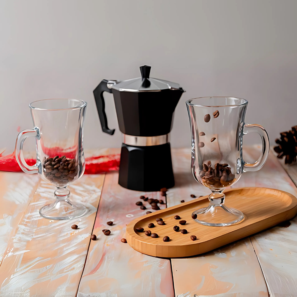 Kit Café Presente com Cafeteira Italiana | 4 Peças