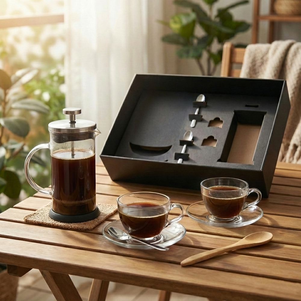 Kit Café Presente com Prensa Francesa | 8 Peças