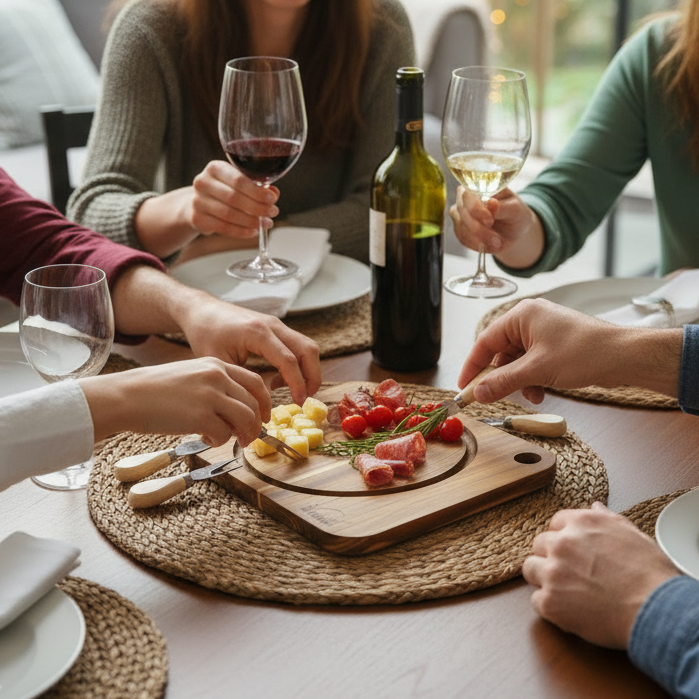 Kit para Queijos e Petiscos com Tábua | Ideal para Presentear