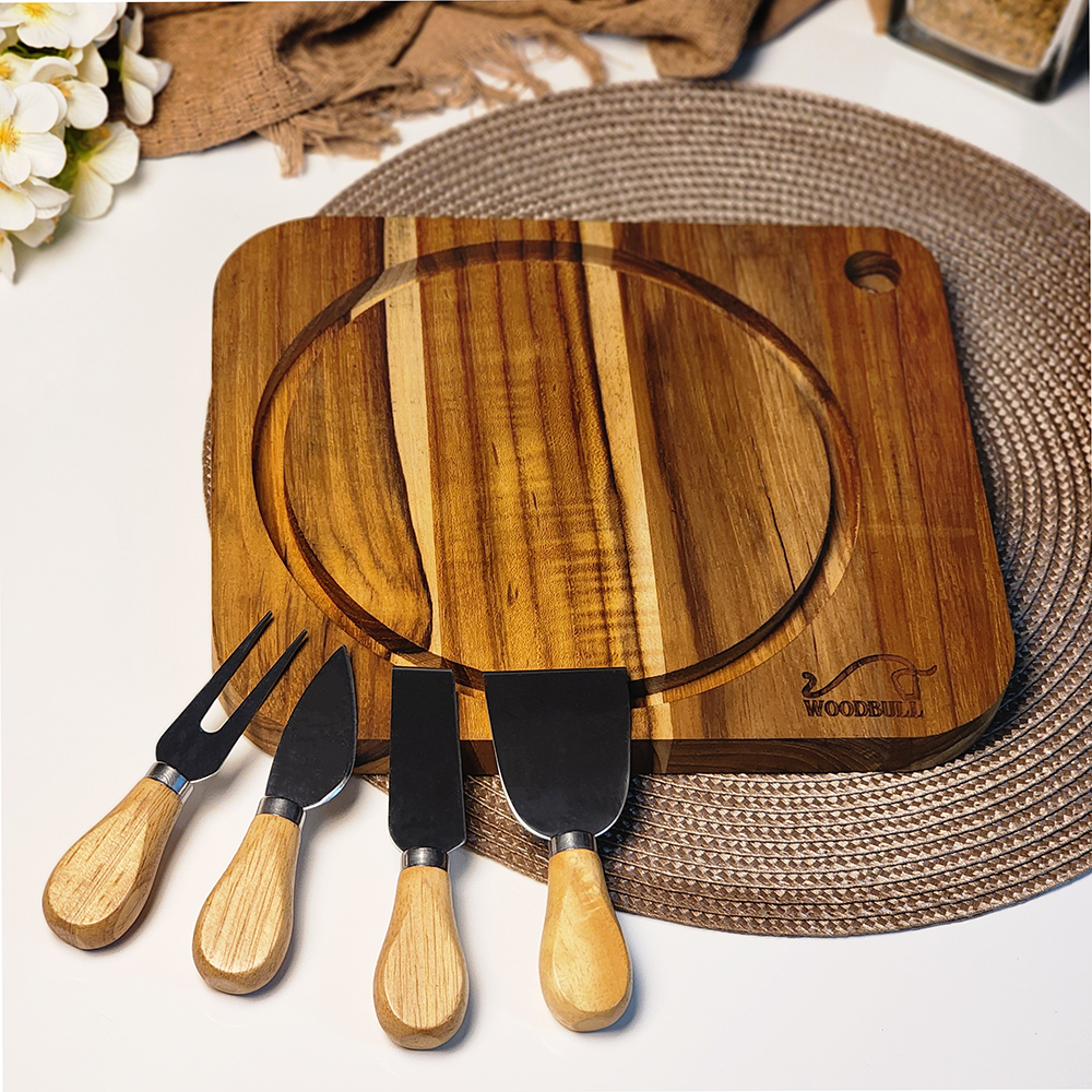 Kit para Queijos e Petiscos com Tábua | Ideal para Presentear