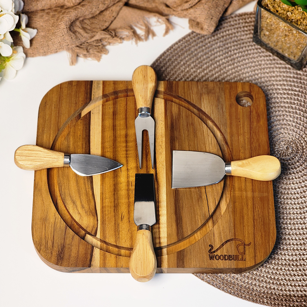 Kit para Queijos e Petiscos com Tábua | Ideal para Presentear