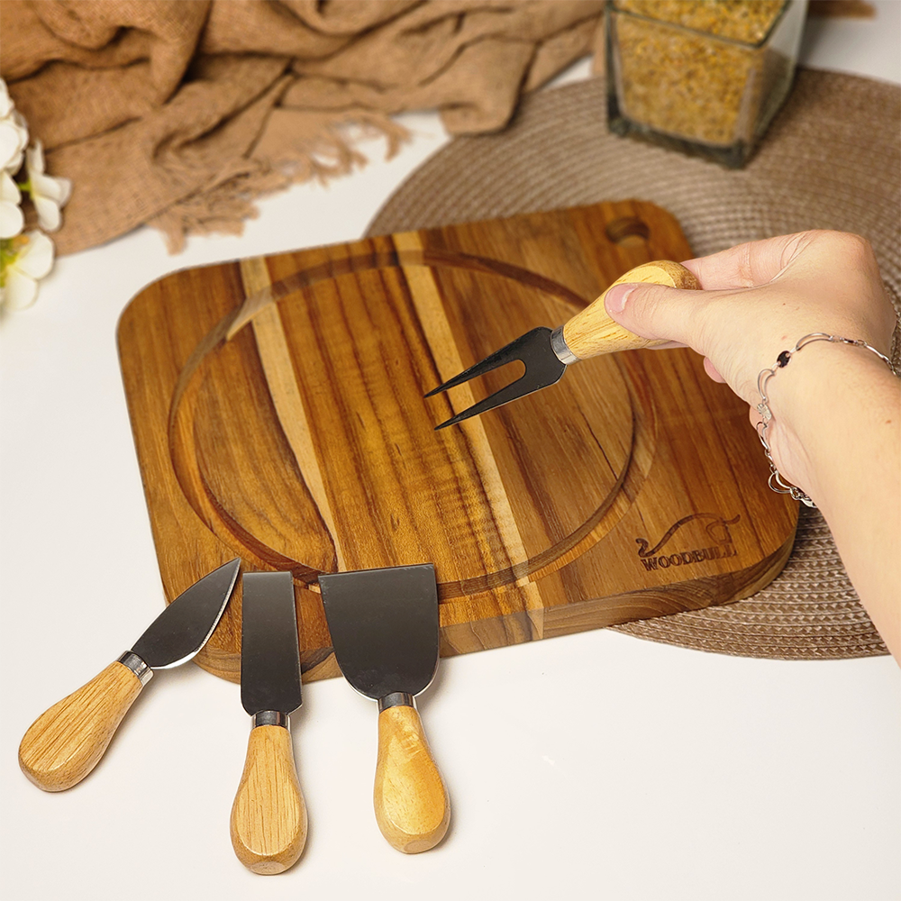 Kit para Queijos e Petiscos com Tábua | Ideal para Presentear