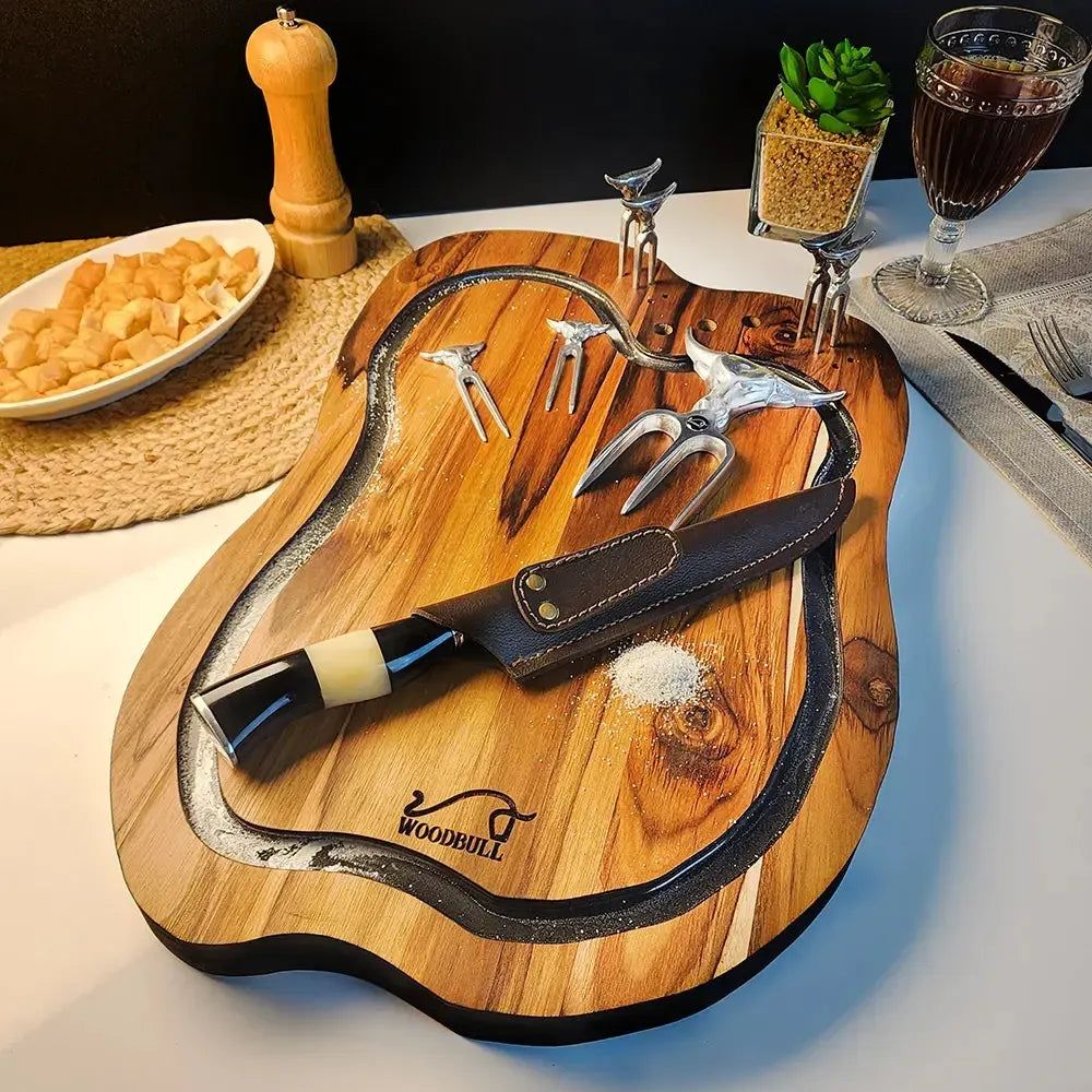 Kit Churrasco Personalizado Artesanal Damascus BBQ