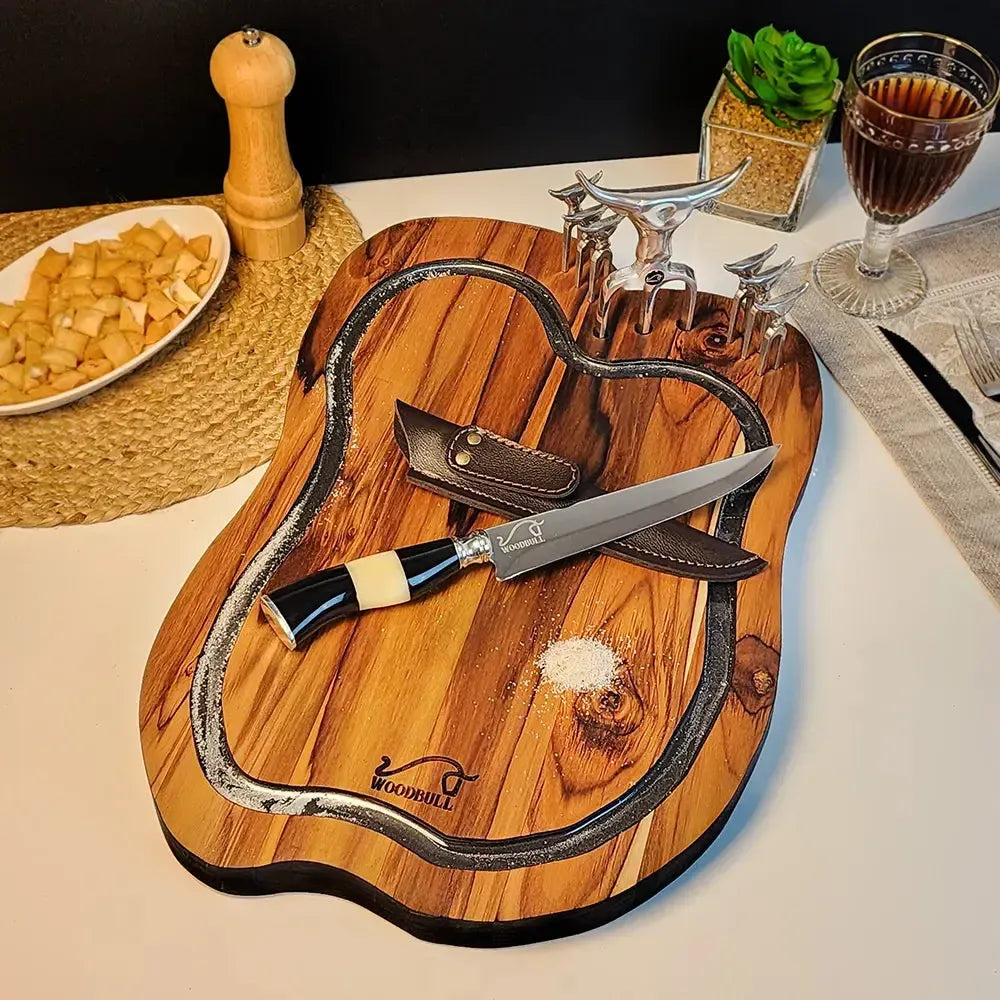 Kit Churrasco Personalizado Artesanal Damascus BBQ