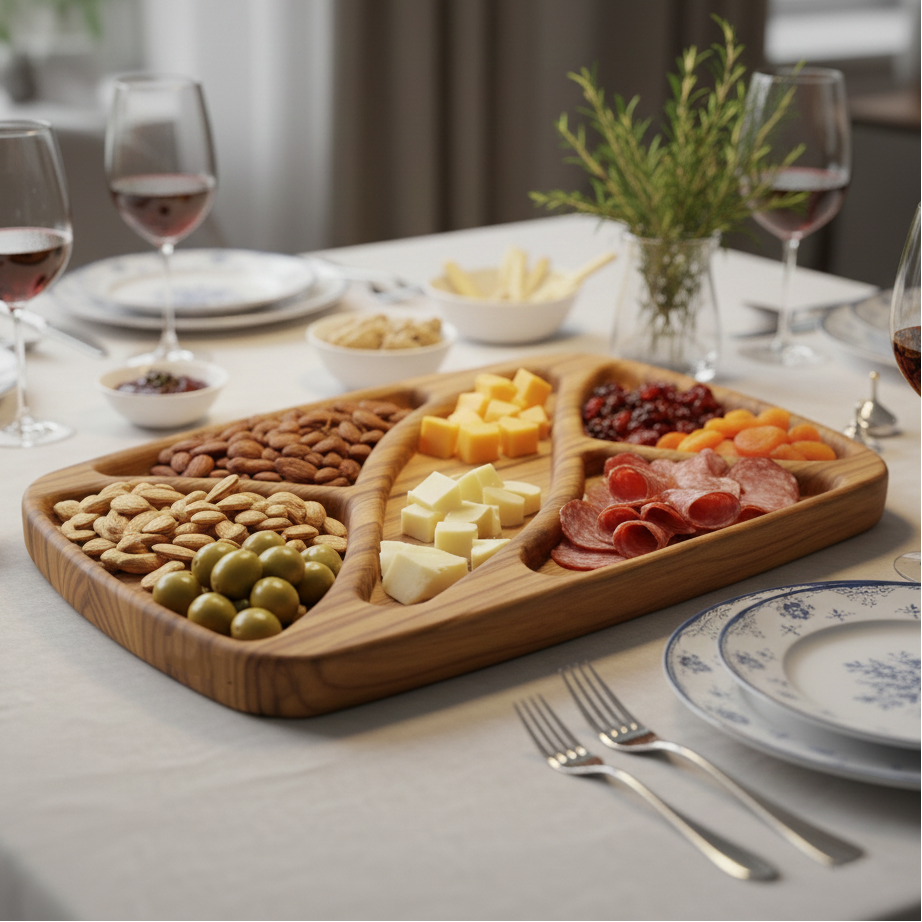 Petisqueira em Madeira Nobre para Petiscos, Frios e Queijos