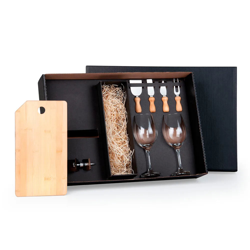 Kit Queijo e Vinho Presente Completo | 8 Peças