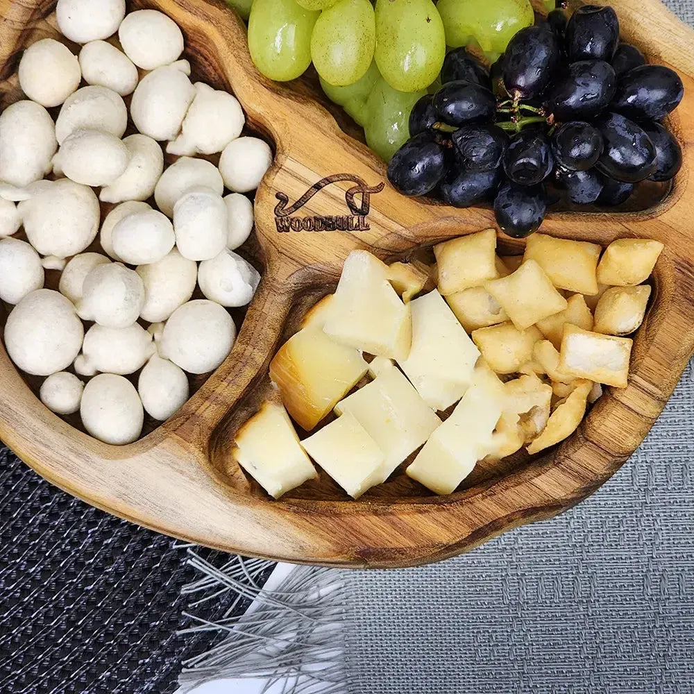 Petisqueira c/ 3 Divisões em Madeira Nobre Petiscos e Frios