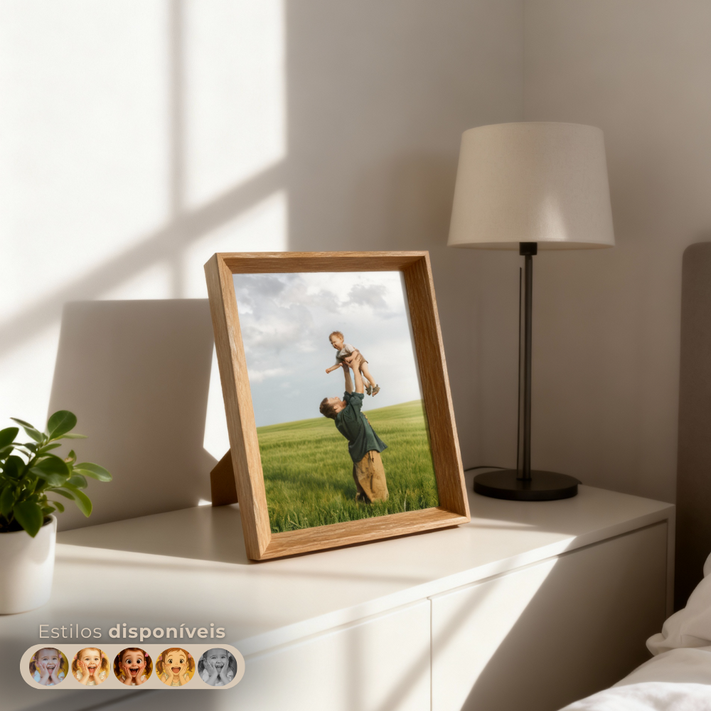 Porta-Retrato Personalizado com Foto 20x25 cm | Linha Madrid Prata ou Marrom Claro
