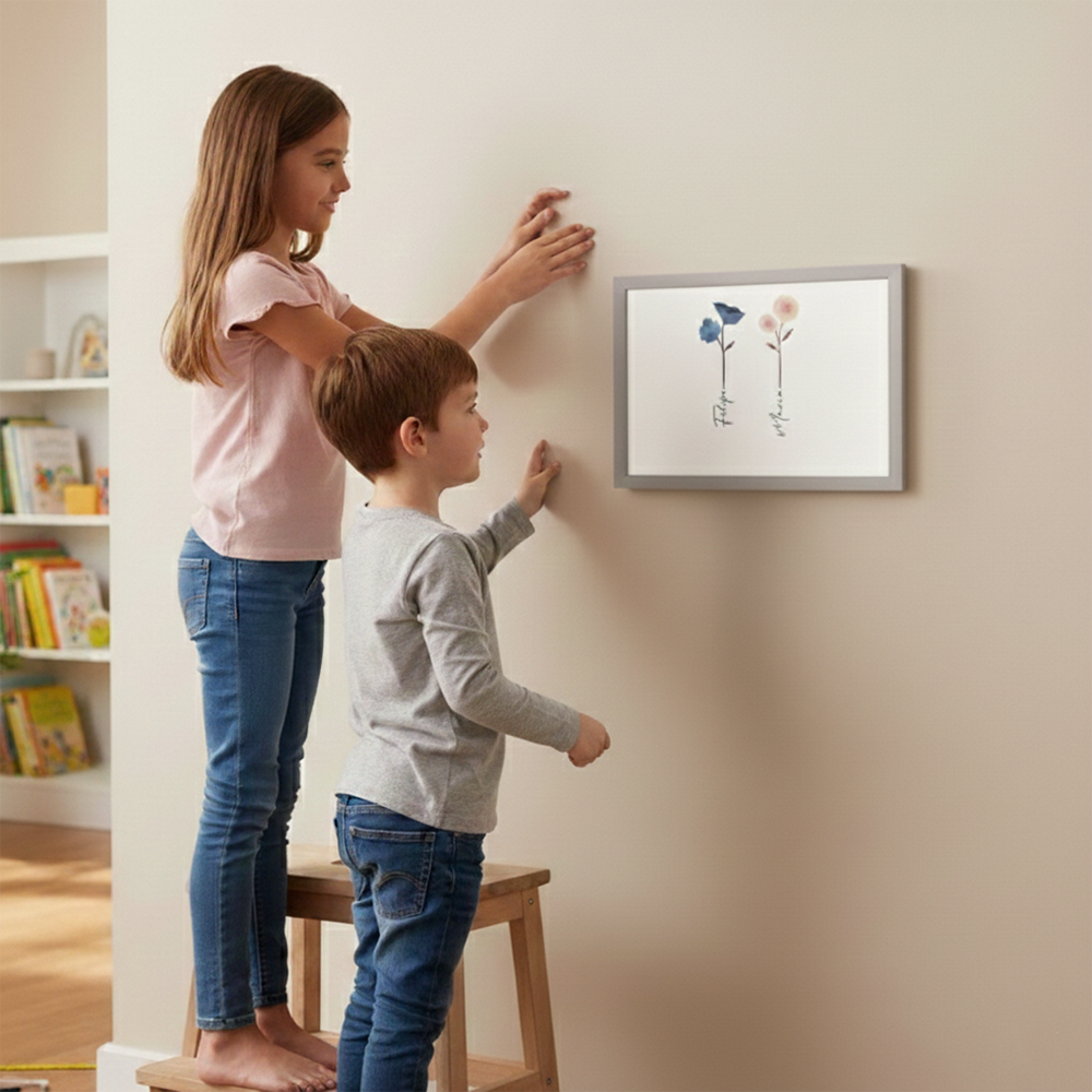 Quadro Personalizado Flores | Com Vidro | Preto, Branco ou Prata