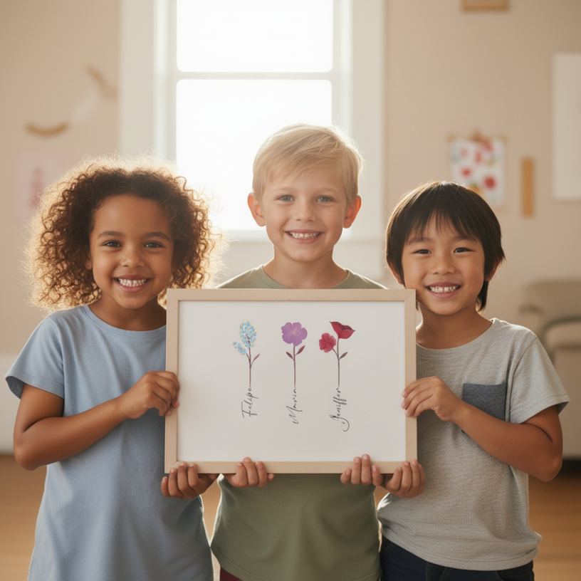 Quadro Personalizado Flores | Moldura Preto, Branco ou Prata