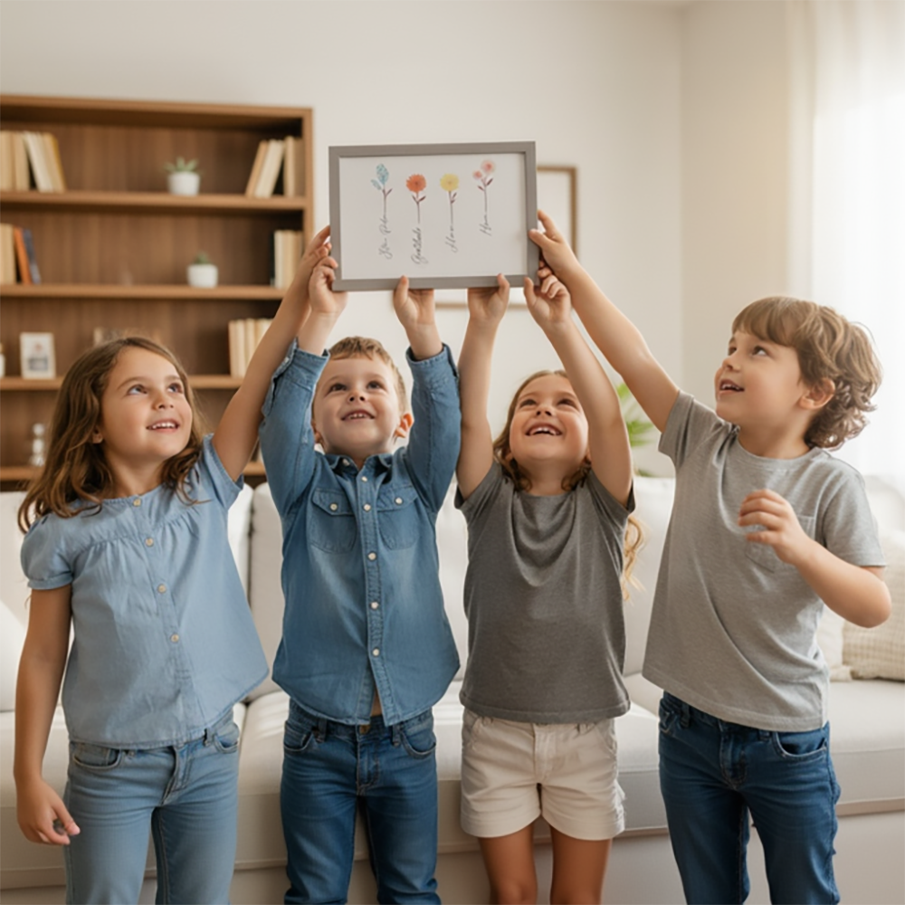 Quadro Personalizado Flores | Com Vidro | Preto, Branco ou Prata