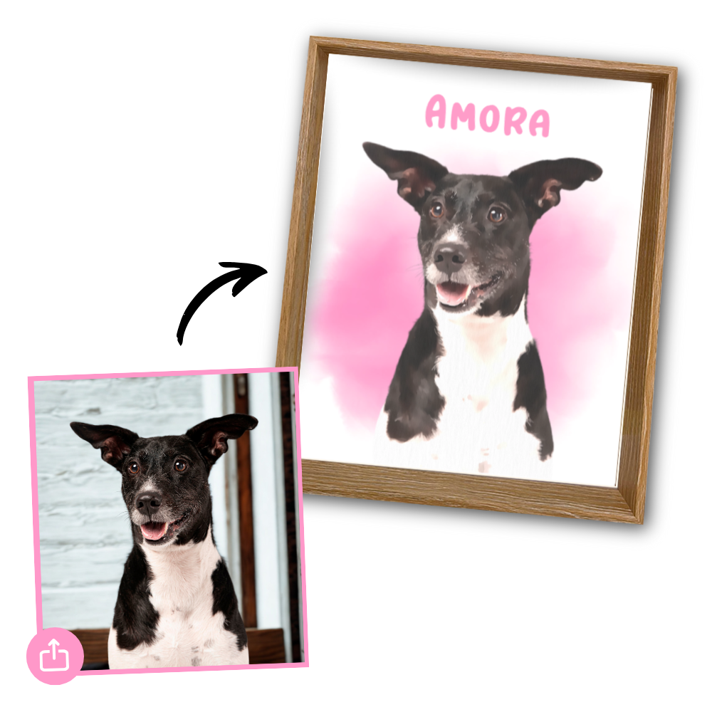 Quadro Personalizado de Pet 20x25 cm | Linha Madrid Prata ou Marrom