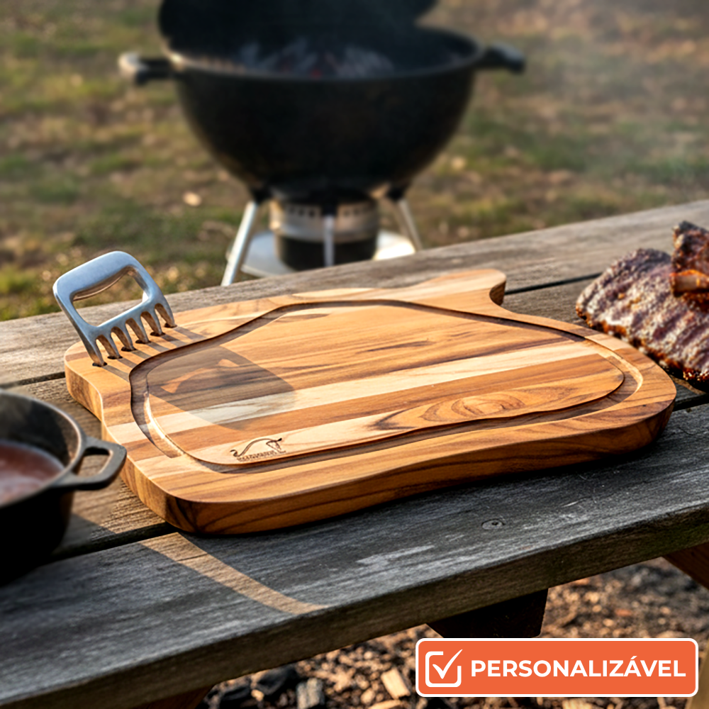 Tábua de Churrasco Personalizada Bbq Masters + Garra de Urso