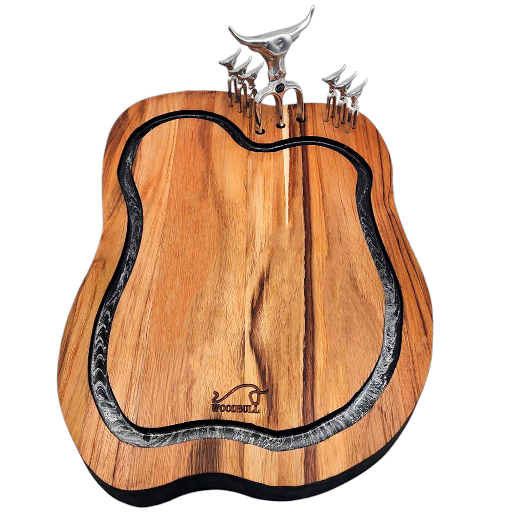 Tábua de Churrasco Personalizada Damascus Design