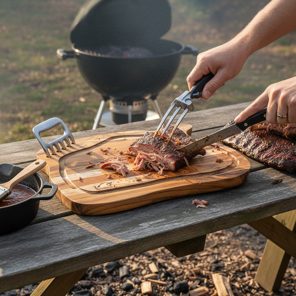 Tábua de Churrasco Personalizada Bbq Masters + Garra de Urso