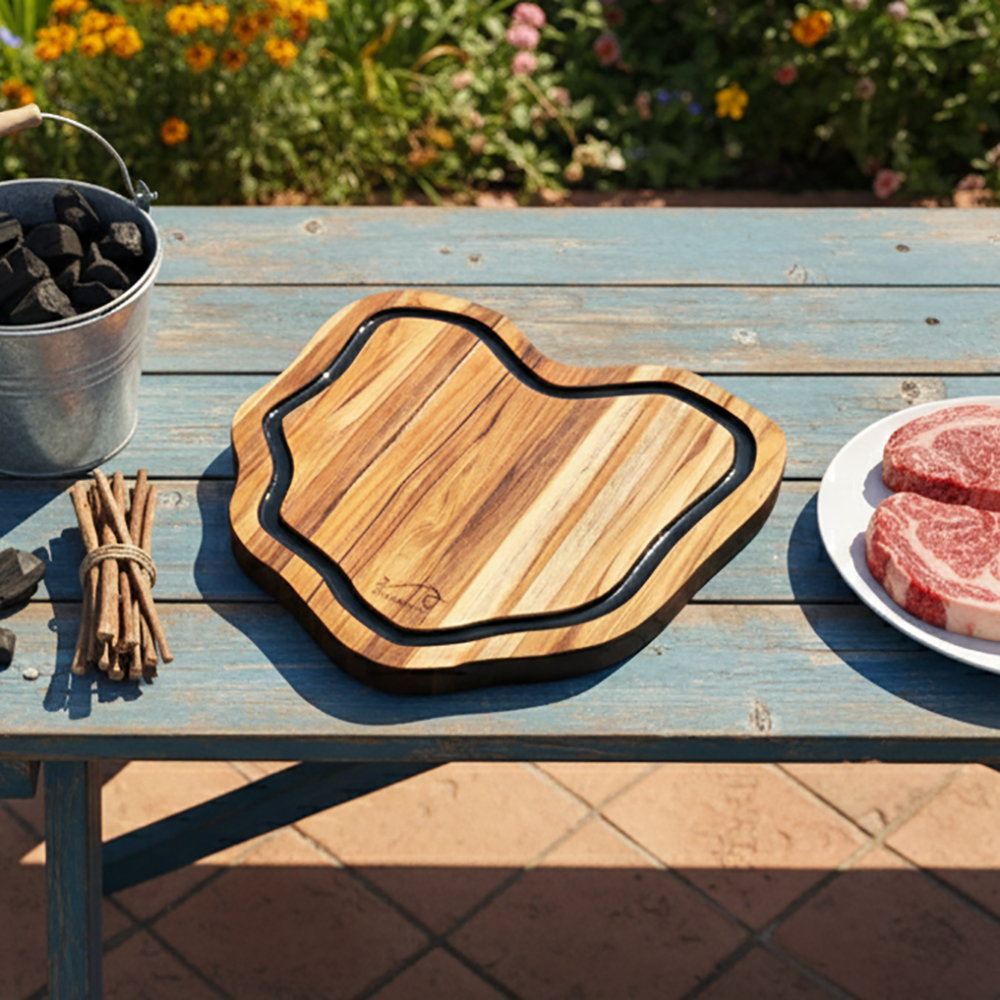 Tábua de Churrasco Personalizada Rústica Artesanal Origens Black