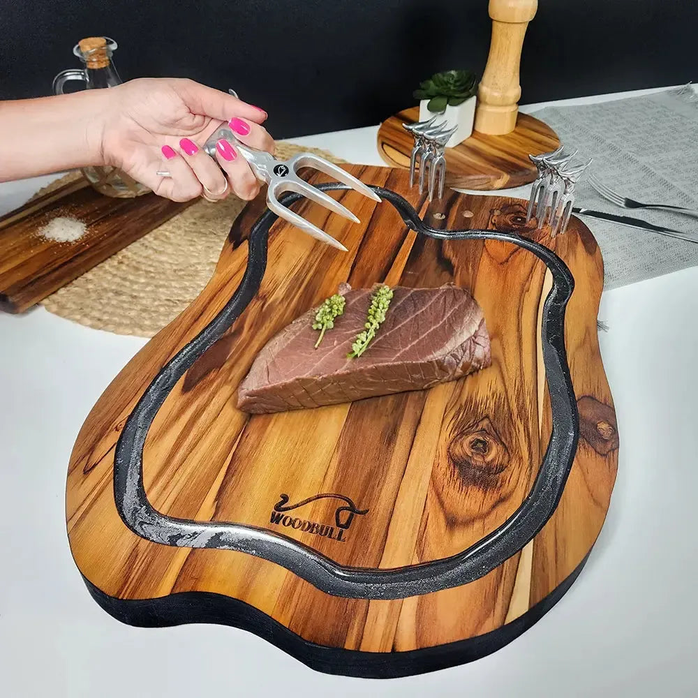 Tábua de Churrasco Personalizada Damascus Design