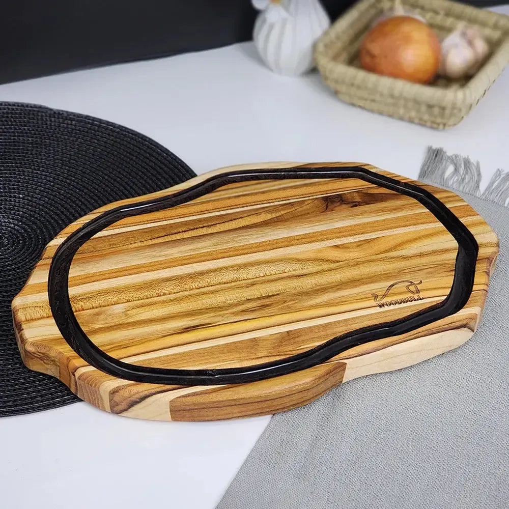 Tábua de Corte Rústica em Madeira Nobre Churrasco 40x27,5 cm