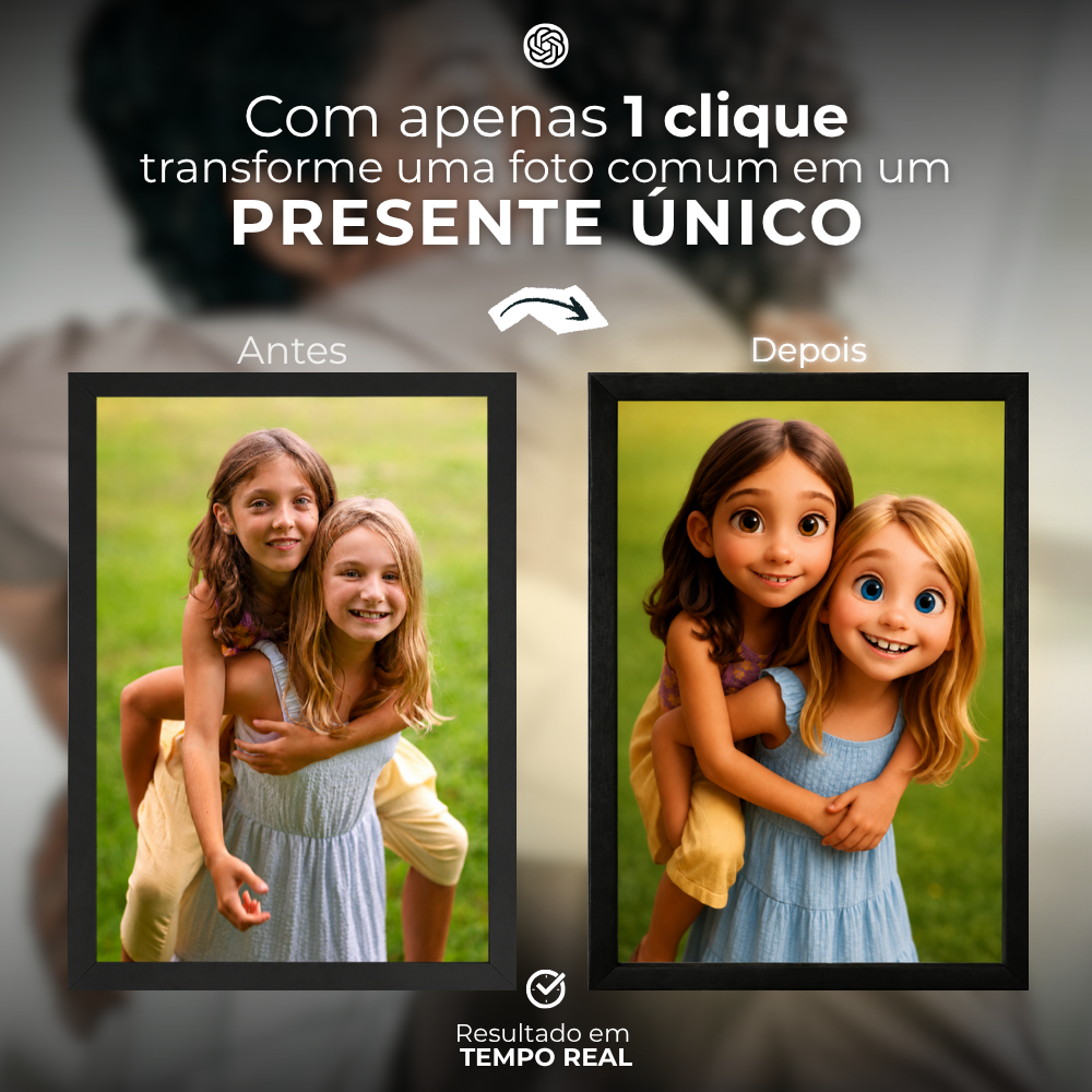 Porta-Retrato Vertical Personalizado com Foto 21x29,7 cm | Com Vidro | Preto, Branco ou Prata