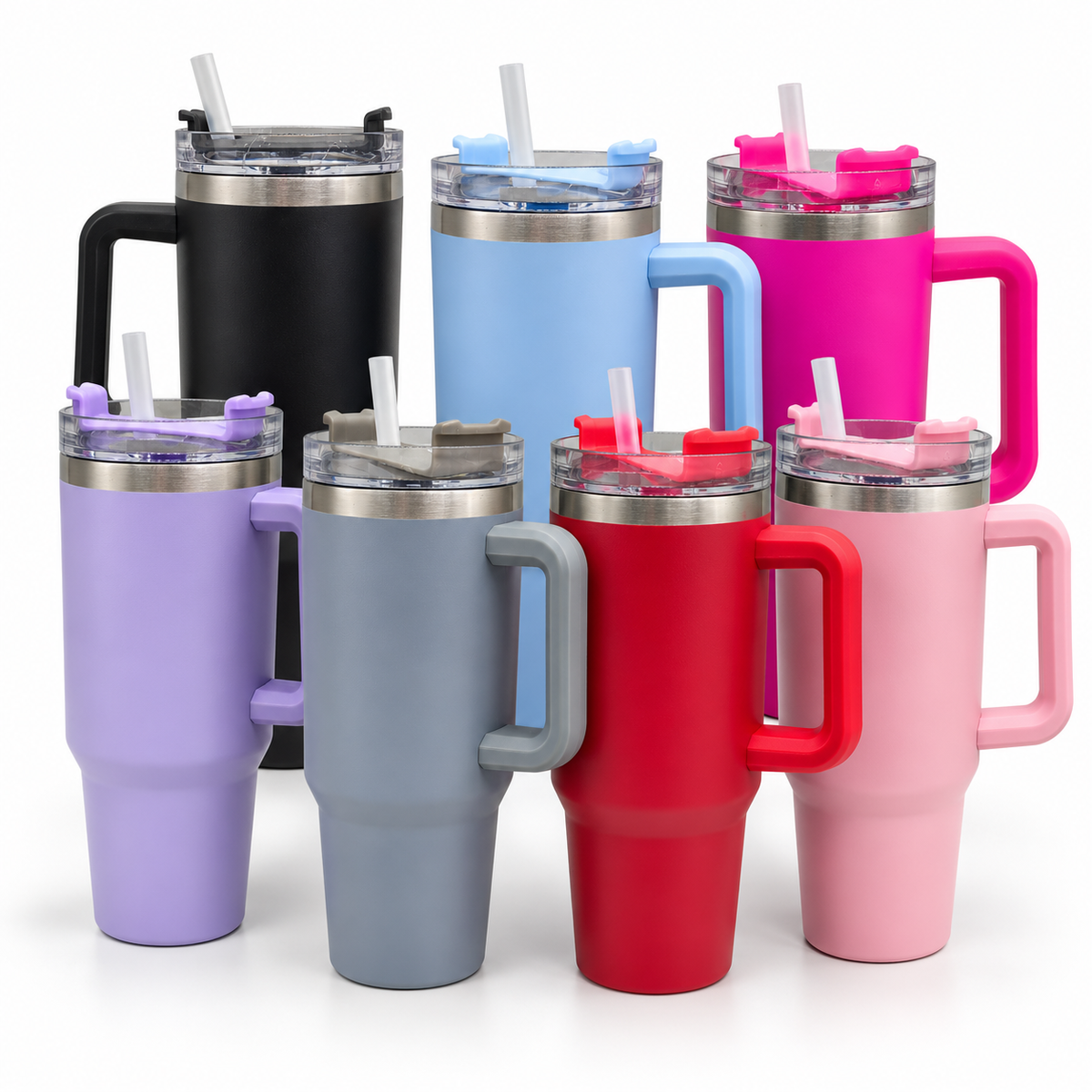Copo Térmico Inox 1200ml com Alça, Tampa e Canudo | Bebidas Quentes e Frias