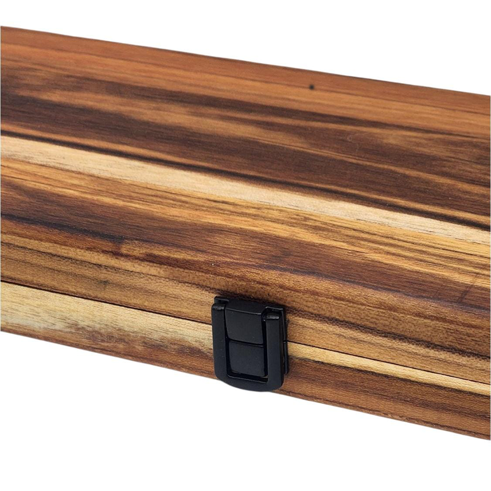 Conjunto Garfo Trinchante e Faca Cabo Osso e Chifre com Estojo em Madeira